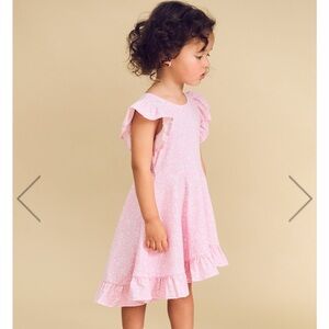 Huxbaby Light Pink Floral Ruffle Dress